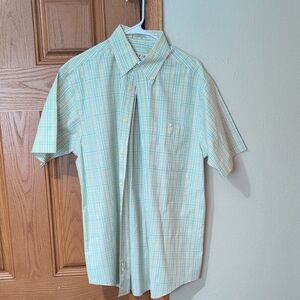 Orvis Light Green Plaid Button Down Shirt